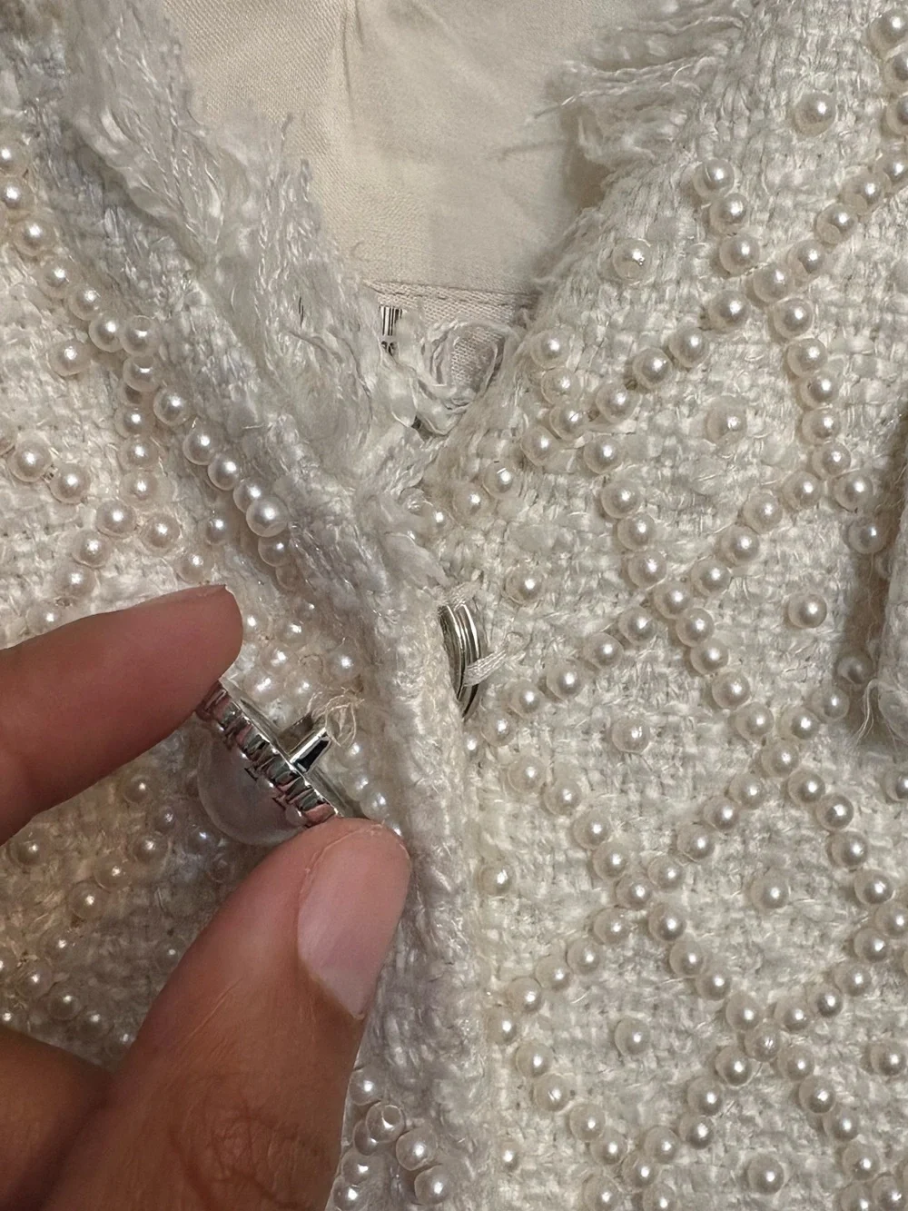 BHLDN Ella V-Neck Pearl Tweed Mini Dress - Picture 5 of 8